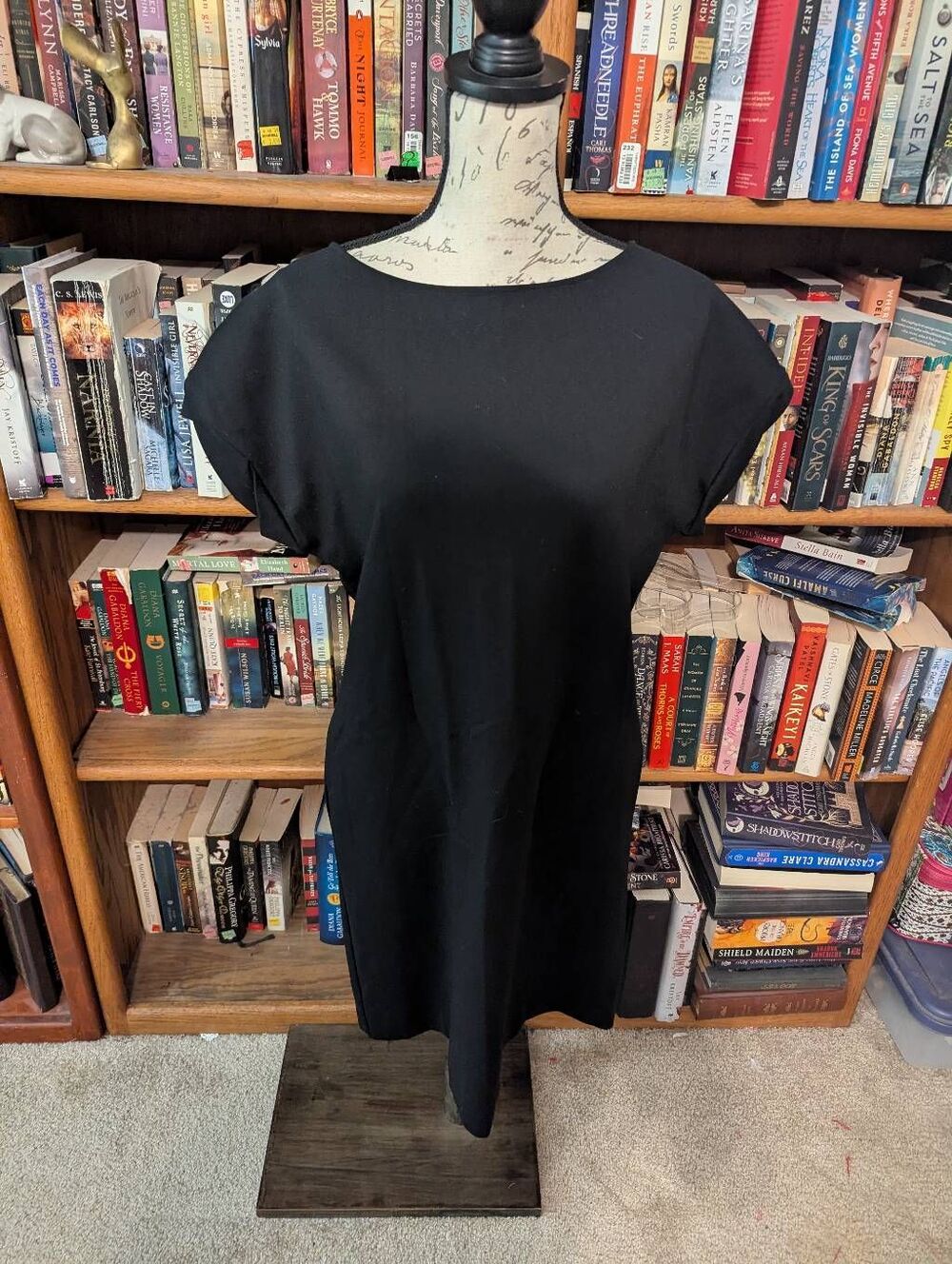 Missoni Black Short Sleeve Shift Dress Size M Designer Luxury Italy Minimalist